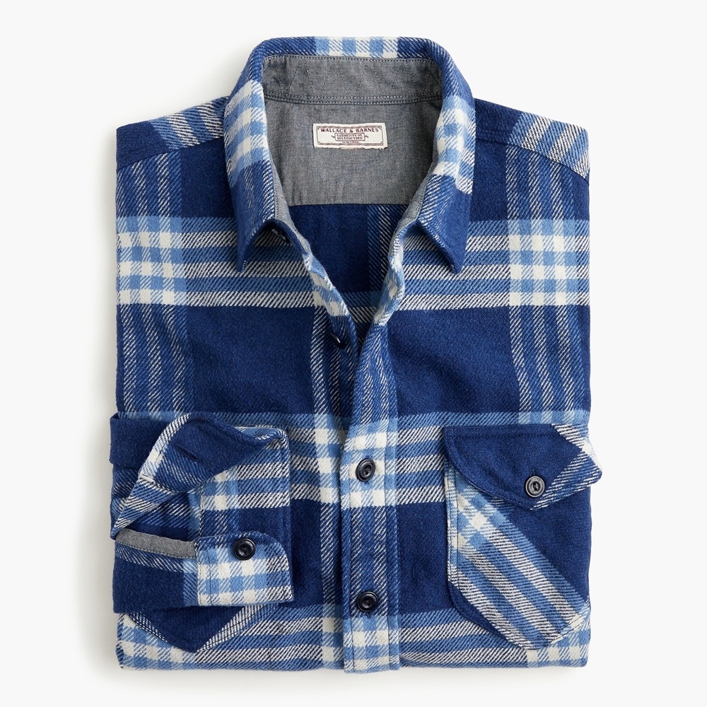 J. Crew Wallace & Barnes heavyweight flannel shirt in vista plaid